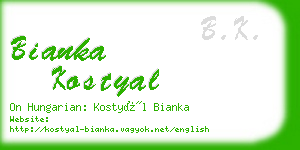 bianka kostyal business card